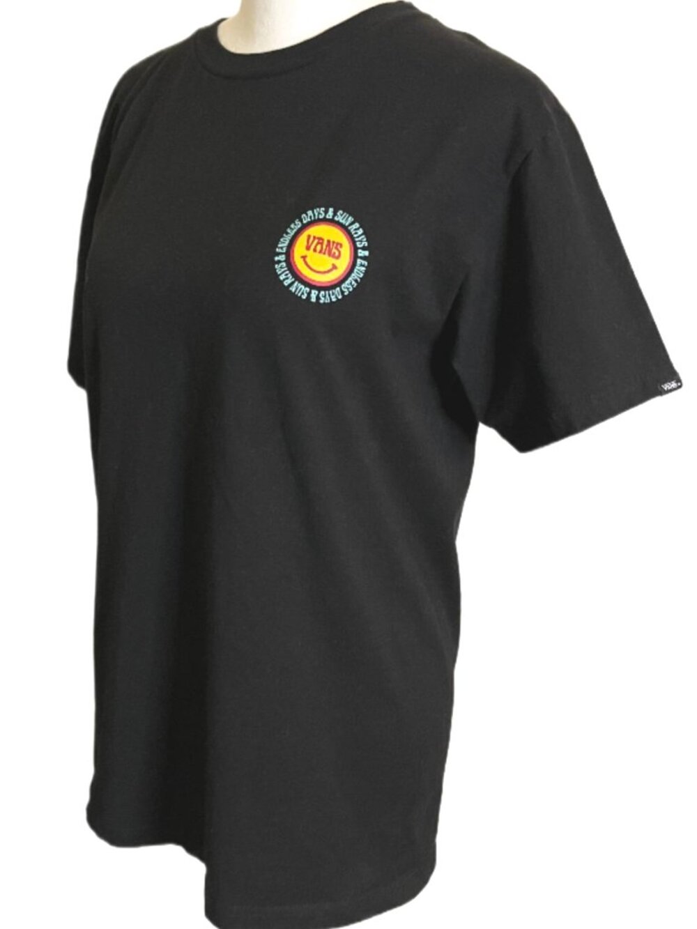 Black Vans "Endless Days & Sun Rays" Graphic 2 Sided Men's T-Shirt Size Small